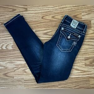 Miss Me Dark Blue Jeans with Silver Accents